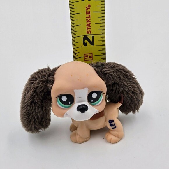 Littlest Pet Shop Basset Hound Dog Puppy Brown Fuzzy Ears #2413 LPS Hasbro 2007 - Picture 10 of 10